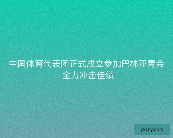 中国体育代表团正式成立参加巴林亚青会 全力冲击佳绩